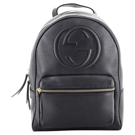 gucci gg leather & chain backpack